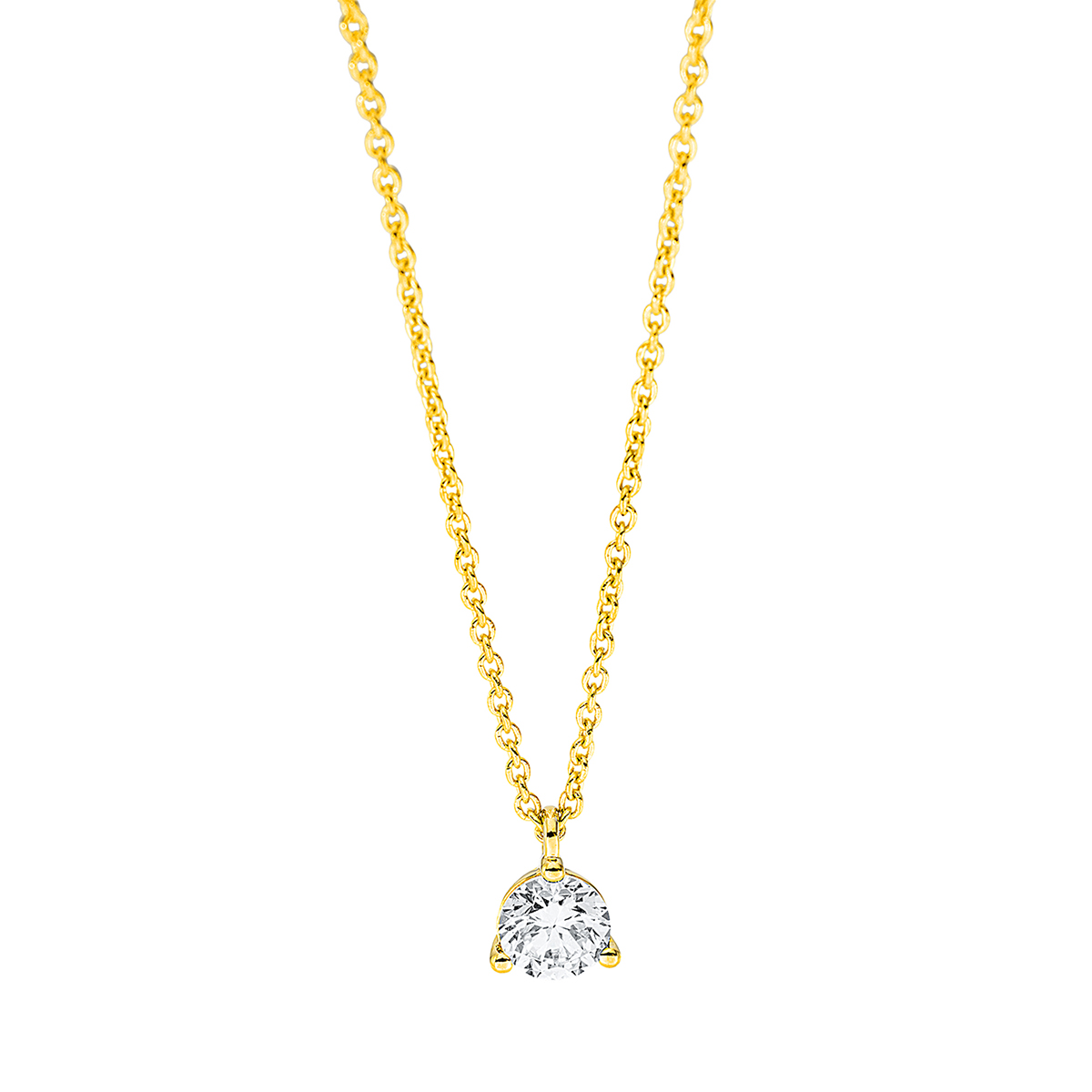4J492G Collier 3er-Krappe Gelbgold 18kt 0,24 Diamantschmuck mit 1 Diamanten - 4J492 – Bild 1