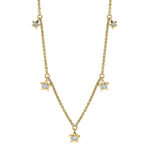Collier Gelbgold 18kt 0,21 Diamantschmuck mit 5 Diamanten - 4J538