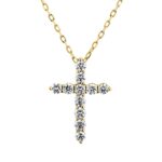 Collier Gelbgold 18kt 0,76 Diamantschmuck mit 11 Diamanten - 4J541