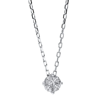Collier Weißgold 18kt 0,18 Diamantschmuck mit 5 Diamanten - 4J548