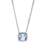 Collier 4er-Krappe Weißgold 18kt 0,10 Diamantschmuck Farbstein 0,93 ct - 4J555