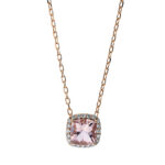 Collier 4er-Krappe Rosegold 18kt 0,10 Diamantschmuck Farbstein 0,86 ct - 4J556