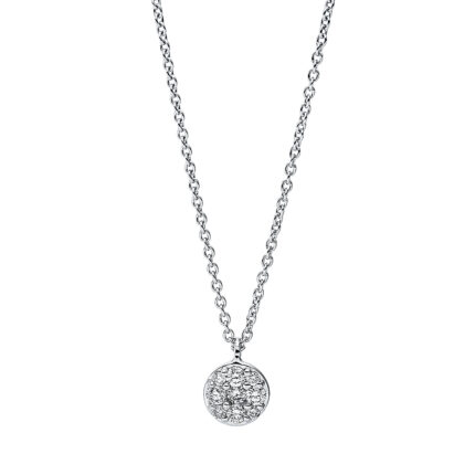 Collier Weißgold 18kt 0,12 Diamantschmuck mit 9 Diamanten - 4J584