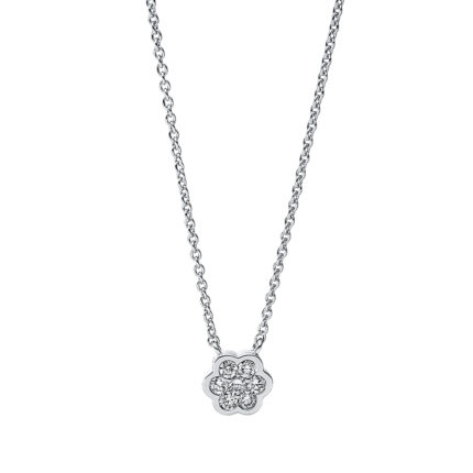 Collier Weißgold 18kt 0,12 Diamantschmuck mit 7 Diamanten - 4J589