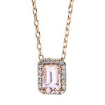 Collier 4er-Krappe Rosegold 18kt 0,10 Diamantschmuck Farbstein 0,52 ct - 4J741