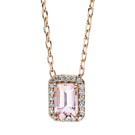 Collier 4er-Krappe Rosegold 18kt 0,10 Diamantschmuck Farbstein 0,52 ct - 4J741