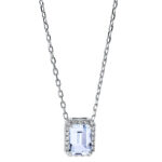 Collier 4er-Krappe Weißgold 18kt 0,08 Diamantschmuck Farbstein 1,39 ct - 4J746