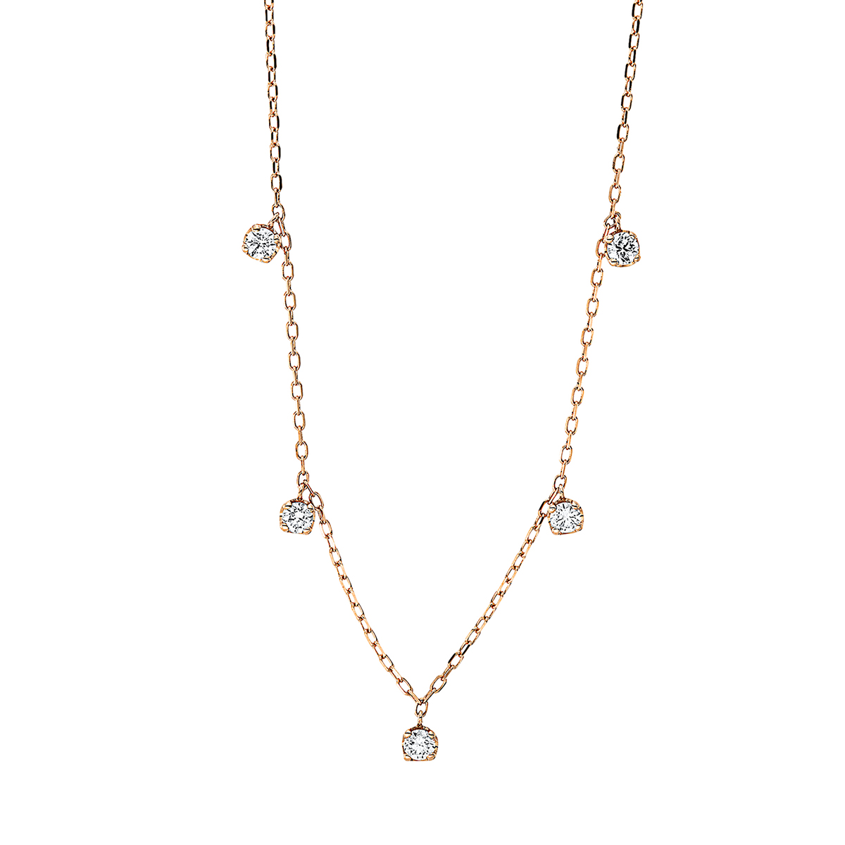 4J838R Collier Rosegold 18kt 0,38 Diamantschmuck mit 5 Diamanten - 4J838 – Bild 1