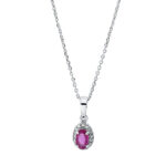 Collier 4er-Krappe Weißgold 18kt 0,05 Diamantschmuck Farbstein 0,31 ct - 4J972