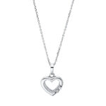 Collier Weißgold 18kt 0,04 Diamantschmuck mit 2 Diamanten - 4J973