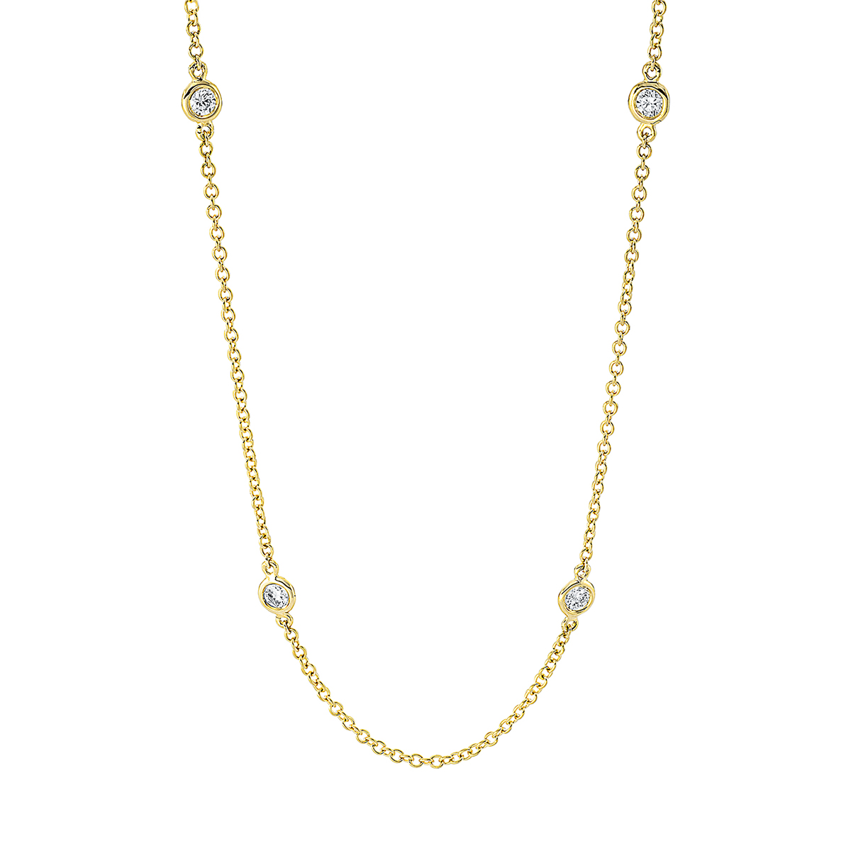 4K112G Collier Gelbgold 18kt 0,44 Diamantschmuck mit 9 Diamanten - 4K112 – Bild 1