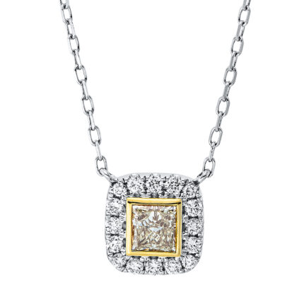 Collier Weißgold / Gelbgold 18kt 0,58 Diamantschmuck mit 17 Diamanten - 4K308