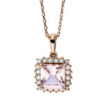 Collier Rosegold 18kt 0,14 Diamantschmuck Farbstein 0,9 ct - 4K345
