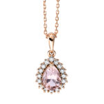 Collier Rosegold 18kt 0,16 Diamantschmuck Farbstein 0,58 ct - 4K346