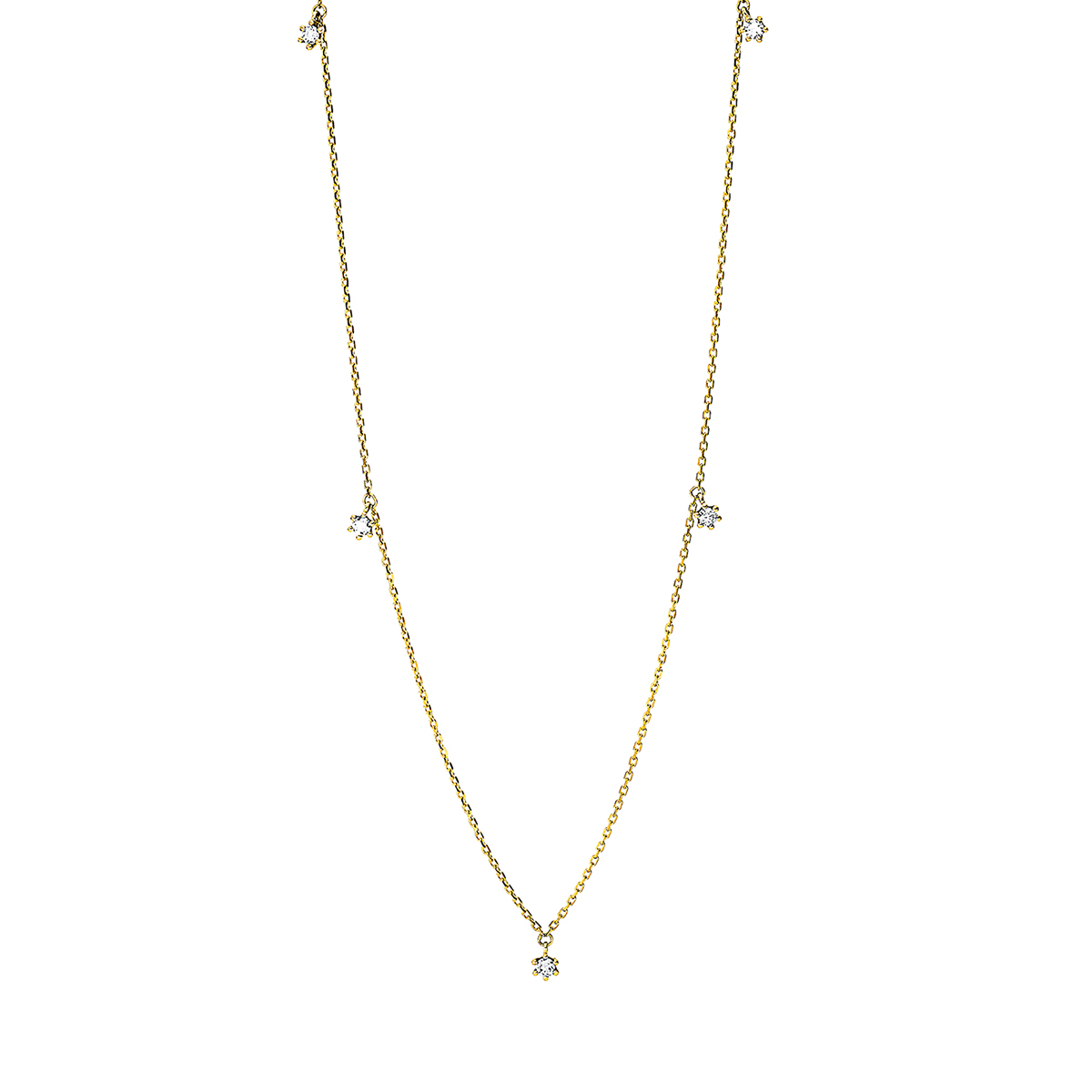 4K368G Collier Gelbgold 18kt 0,17 Diamantschmuck mit 5 Diamanten - 4K368 – Bild 1