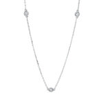 Collier Weißgold 18kt 0,10 Diamantschmuck mit 3 Diamanten - 4K372
