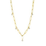 Collier Gelbgold 18kt 0,17 Diamantschmuck mit 5 Diamanten - 4K409