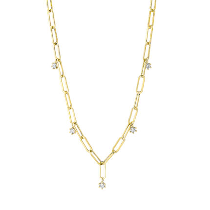 Collier Gelbgold 18kt 0,17 Diamantschmuck mit 5 Diamanten - 4K409