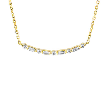 Collier Gelbgold 18kt 0,27 Diamantschmuck mit 9 Diamanten - 4K605