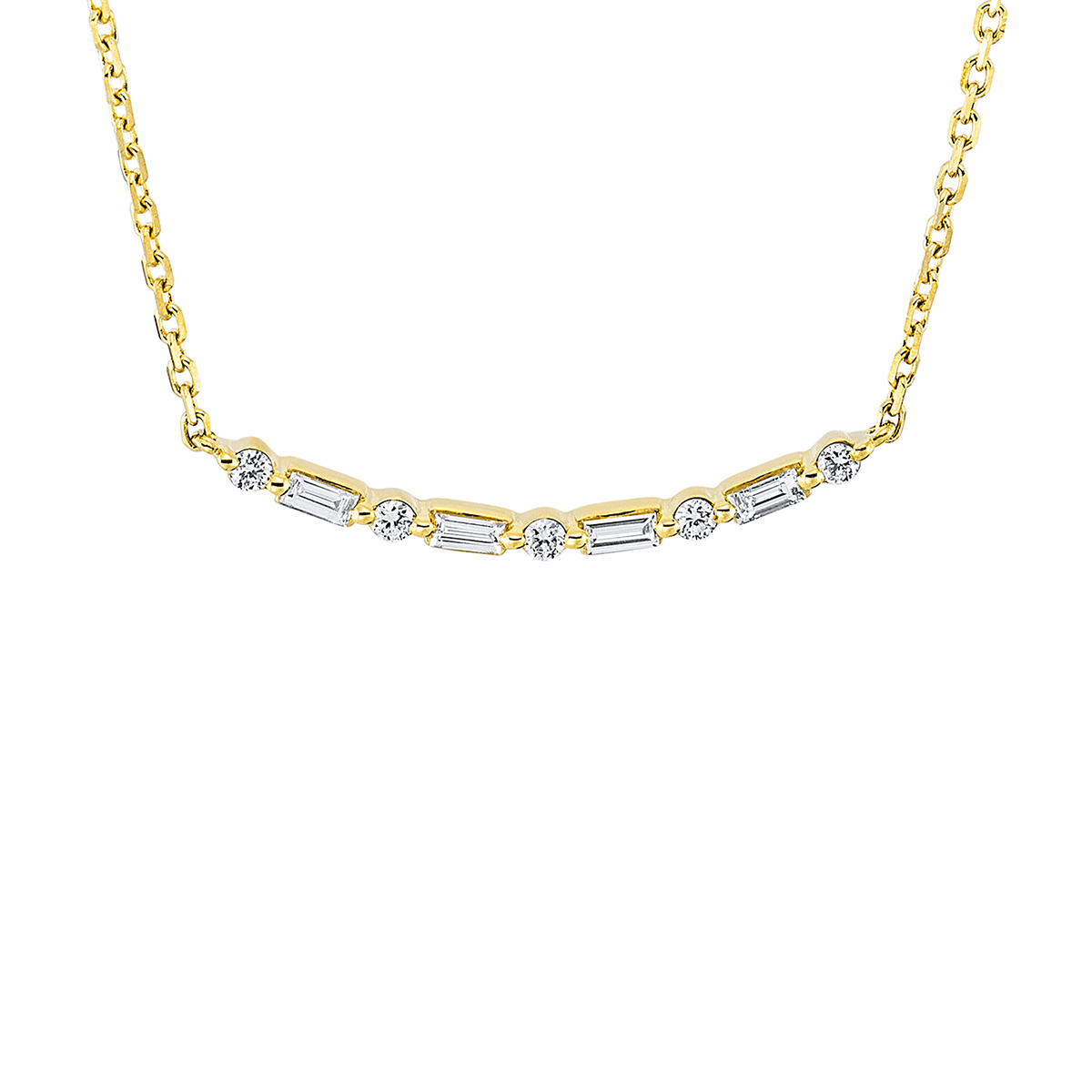 4K605G Collier Gelbgold 18kt 0,27 Diamantschmuck mit 9 Diamanten - 4K605 – Bild 1