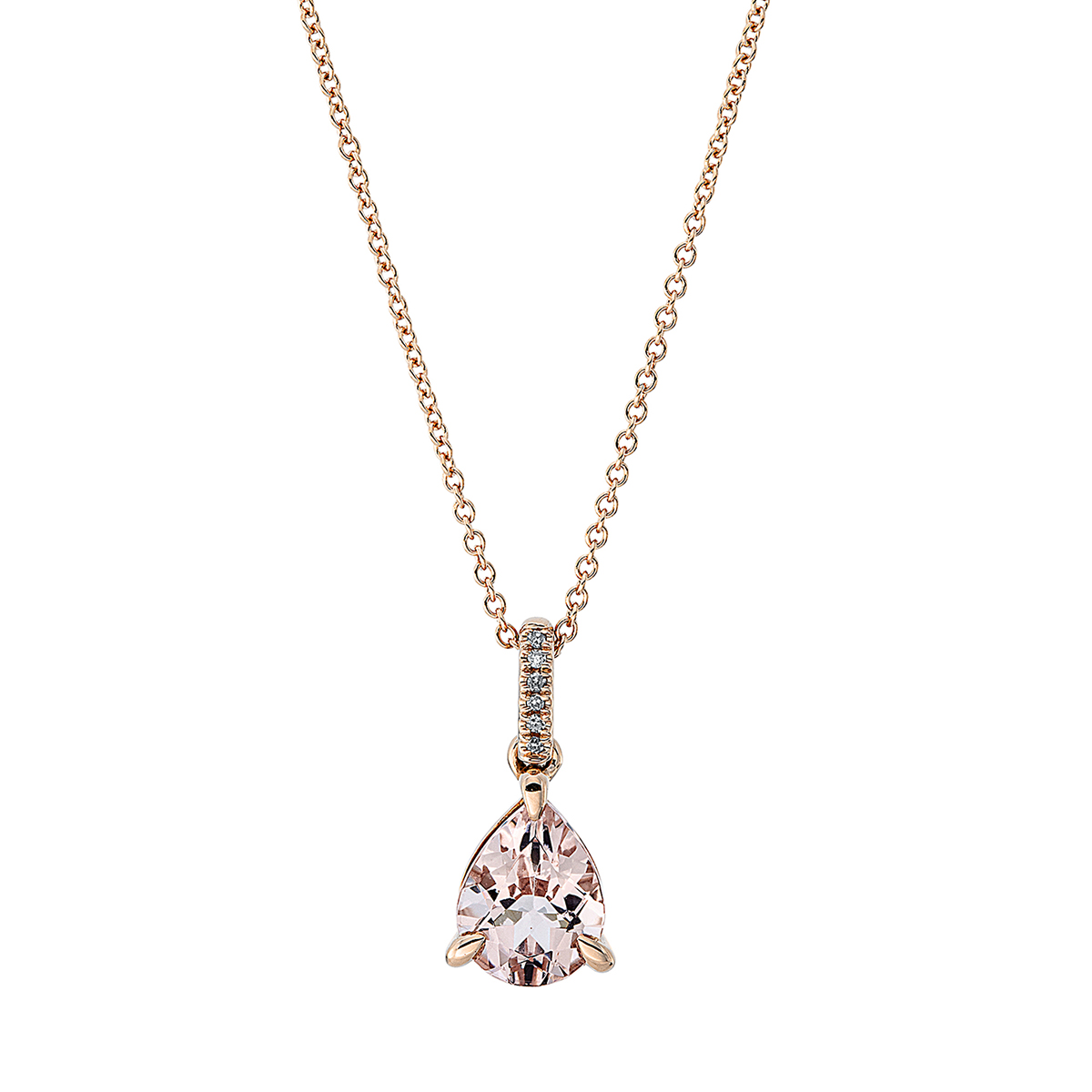4K666R Collier 3er-Krappe Rosegold 18kt 0,02 Diamantschmuck Farbstein 1,48 ct - 4K666 – Bild 1