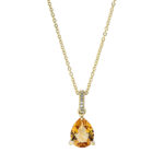 Collier 3er-Krappe Gelbgold 18kt 0,02 Diamantschmuck Farbstein 1,48 ct - 4K670
