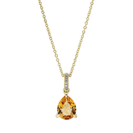 Collier 3er-Krappe Gelbgold 18kt 0,02 Diamantschmuck Farbstein 1,48 ct - 4K670