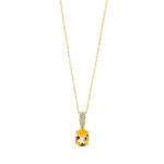 Collier 4er-Krappe Gelbgold 18kt 0,08 Diamantschmuck Farbstein 2 ct - 4K698