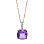 Collier 4er-Krappe Rosegold 18kt 0,05 Diamantschmuck Farbstein 3,87 ct - 4K716