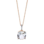 Collier 4er-Krappe Rosegold 18kt 0,05 Diamantschmuck Farbstein 3,29 ct - 4K717