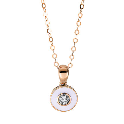 Collier Rosegold 18kt 0,19 Diamantschmuck mit 1 Diamanten - 4K787