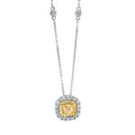 Collier 4er-Krappe Weißgold / Gelbgold 18kt 1,22 Diamantschmuck mit 37 Diamanten - 4K809