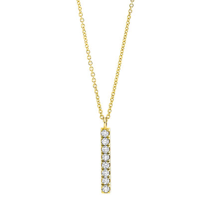 Collier Gelbgold 18kt 0,30 Diamantschmuck mit 8 Diamanten - 4K831