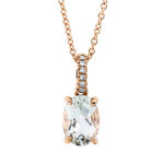 Collier Rosegold 18kt 0,02 Diamantschmuck Farbstein 1,3 ct - 4L068
