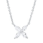 Collier Weißgold 18kt 0,39 Diamantschmuck mit 4 Diamanten - 4L094