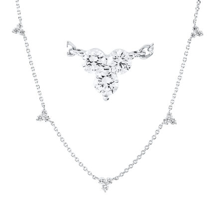 Collier Weißgold 18kt 0,64 Diamantschmuck mit 15 Diamanten - 4L175