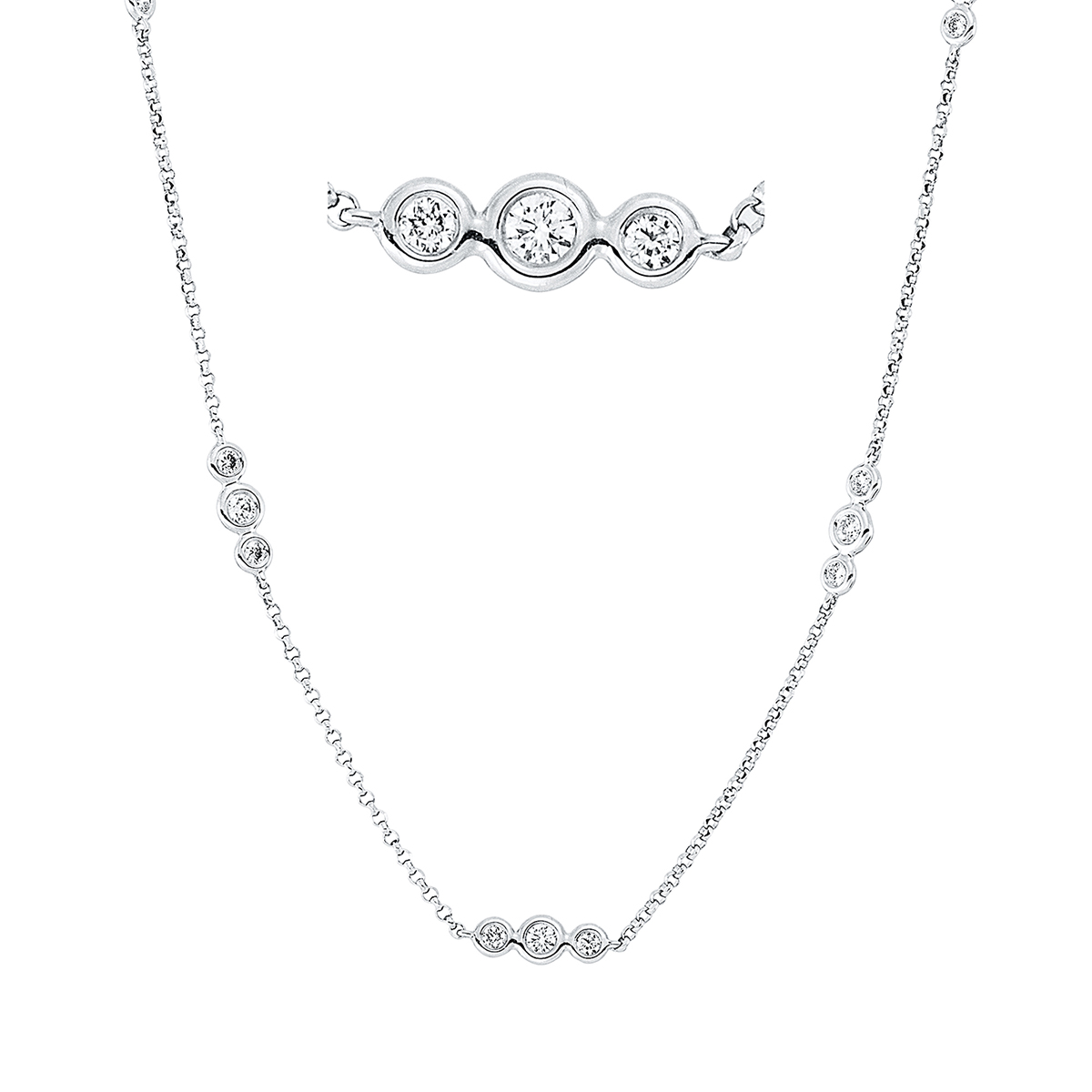 4L294W Collier Zarge Weißgold 18kt 0,62 Diamantschmuck mit 33 Diamanten - 4L294 – Bild 1