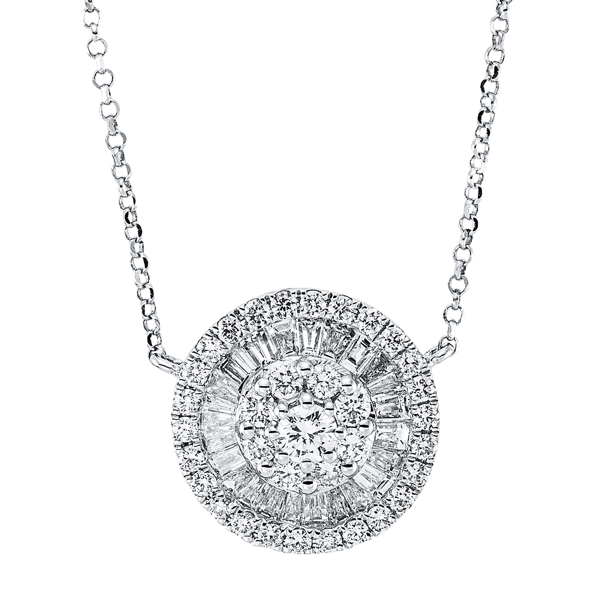 4L580W Collier Weißgold 18kt 0,78 Diamantschmuck mit 60 Diamanten - 4L580 – Bild 1