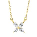 Collier Gelbgold 18kt 0,24 Diamantschmuck mit 4 Diamanten - 4L631