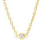 Collier Zarge Gelbgold 18kt 0,08 Diamantschmuck mit 5 Diamanten - 4L989