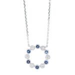 Collier Zarge Weißgold 18kt 0,24 Diamantschmuck Farbstein 0,3 ct - 4M029