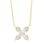 Collier Gelbgold 18kt 0,51 Diamantschmuck mit 24 Diamanten - 4M067
