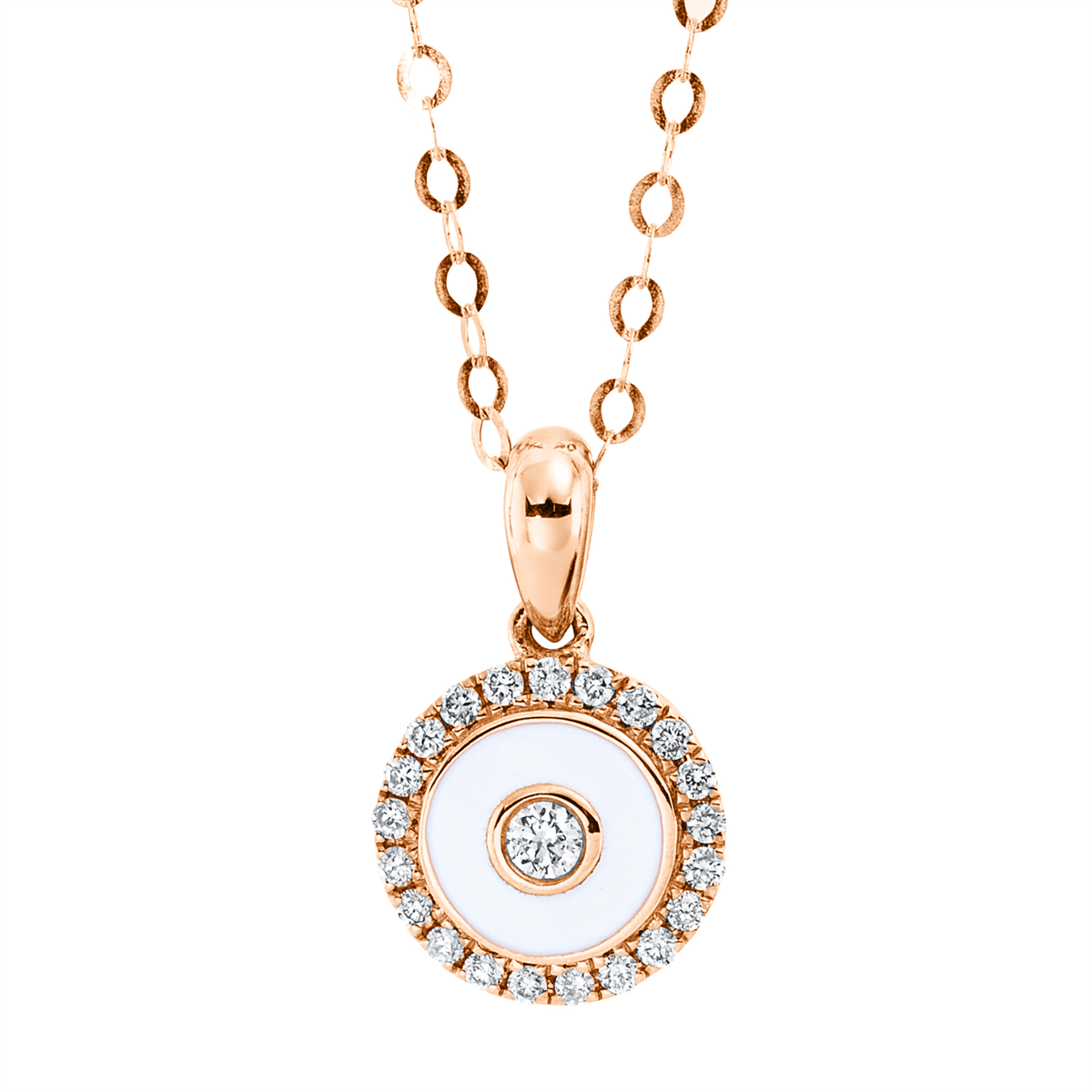 4M093R Collier Rosegold 18kt 0,14 Diamantschmuck mit 22 Diamanten - 4M093 – Bild 1