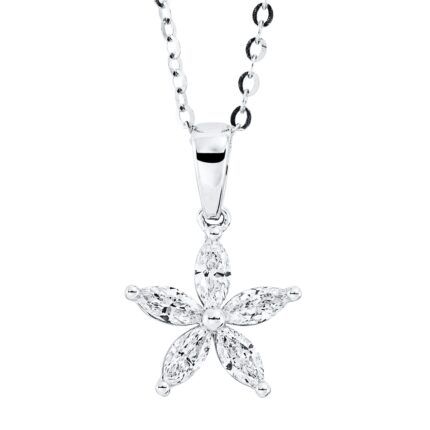 Collier Weißgold 18kt 0,30 Diamantschmuck mit 5 Diamanten - 4M102