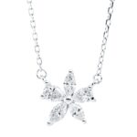 Collier Weißgold 18kt 0,35 Diamantschmuck mit 5 Diamanten - 4M108