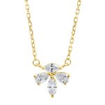 Collier Gelbgold 18kt 0,28 Diamantschmuck mit 4 Diamanten - 4M130