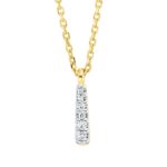 Collier Gelbgold 18kt 0,02 Diamantschmuck mit 6 Diamanten - 4M241