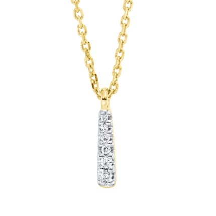 Collier Gelbgold 18kt 0,02 Diamantschmuck mit 6 Diamanten - 4M241
