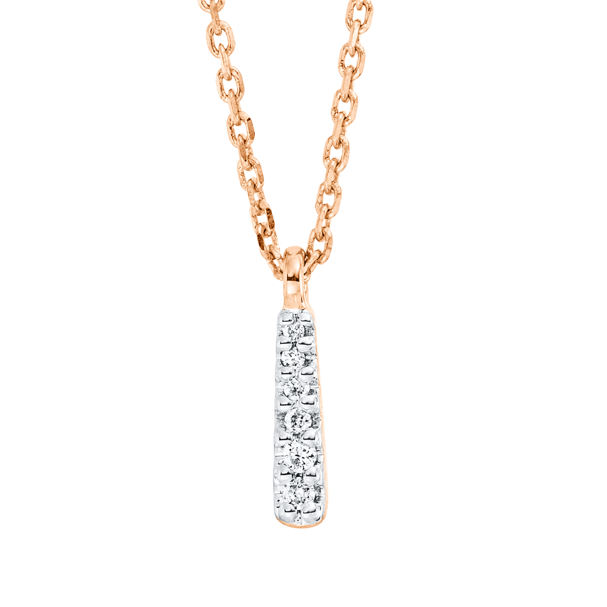 4M241R Collier Rosegold 18kt 0,02 Diamantschmuck mit 6 Diamanten - 4M241 – Bild 1