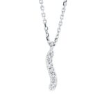 Collier Weißgold 18kt 0,03 Diamantschmuck mit 7 Diamanten - 4M242